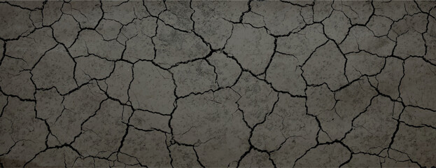 Cracked earth background with a dry, textured style. The background is brown, with a brown, rugged appearance. Dry cracked soil texture background.