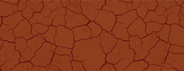 Cracked earth background with a dry, textured style. The background is brown, with a brown, rugged appearance. Dry cracked soil texture background.
