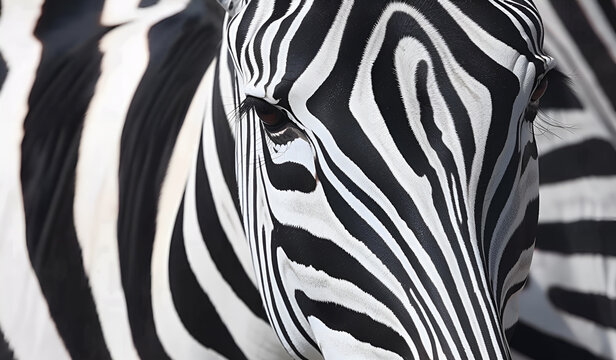 Fototapeta Zbliżenie na wzór pasków zebry – dzika natura w czerni i bieli.