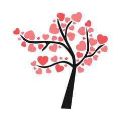 Heart Tree Silhouette Design for Valentines Day
