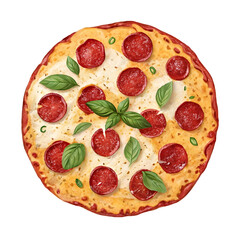 pizza on white background