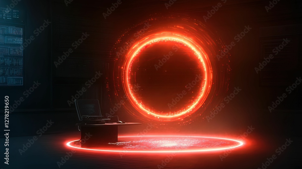Poster cybersecurity tools illuminating a dark space abstract technology digital environment artistic viewp