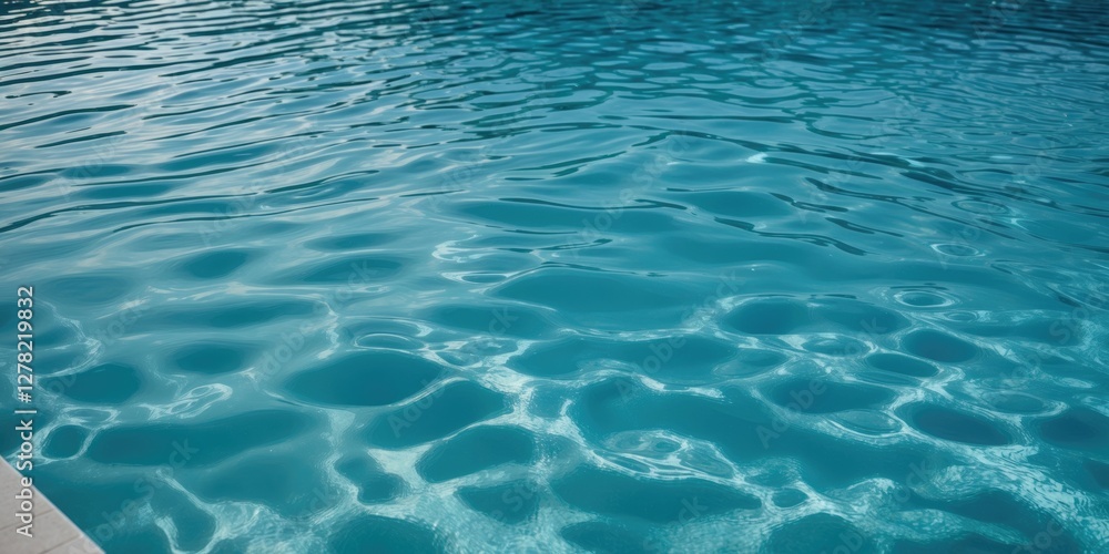 Poster tranquil pool water surface with gentle ripples and space for text overlay
