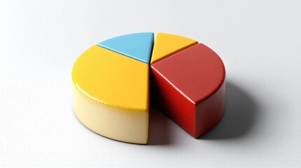 Fototapeta premium Creative pie chart visualization modern office infographic design minimalist environment top-down view data representation
