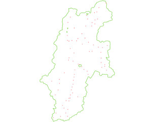 長野県　地図　白　斑点　イラスト