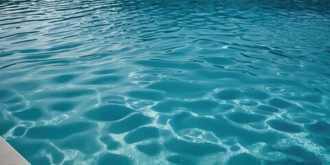 Obraz premium Tranquil Pool Water Surface with Gentle Ripples and Space for Text Overlay