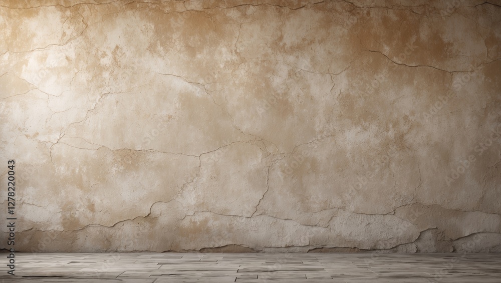 Aufkleber rustic wall texture with cracks and neutral background for creative copy space and design applicatio