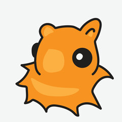 Adorable yellow cartoon dumbo octopus