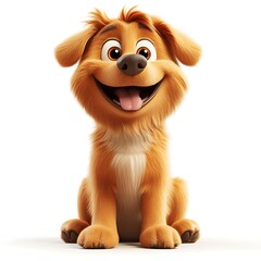 Happy Puppy Illustration: A cheerful and friendly cartoon puppy, showcasing an endearing grin, expressive eyes, and playful pose, ready to charm any viewer with its innocent allure.