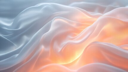 Obraz premium Soft translucent fabric undulating across the image composition creating ripples