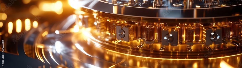 Leinwandbilder intricate metallic circuit board showcasing advanced technology innovations with futuristic and comp