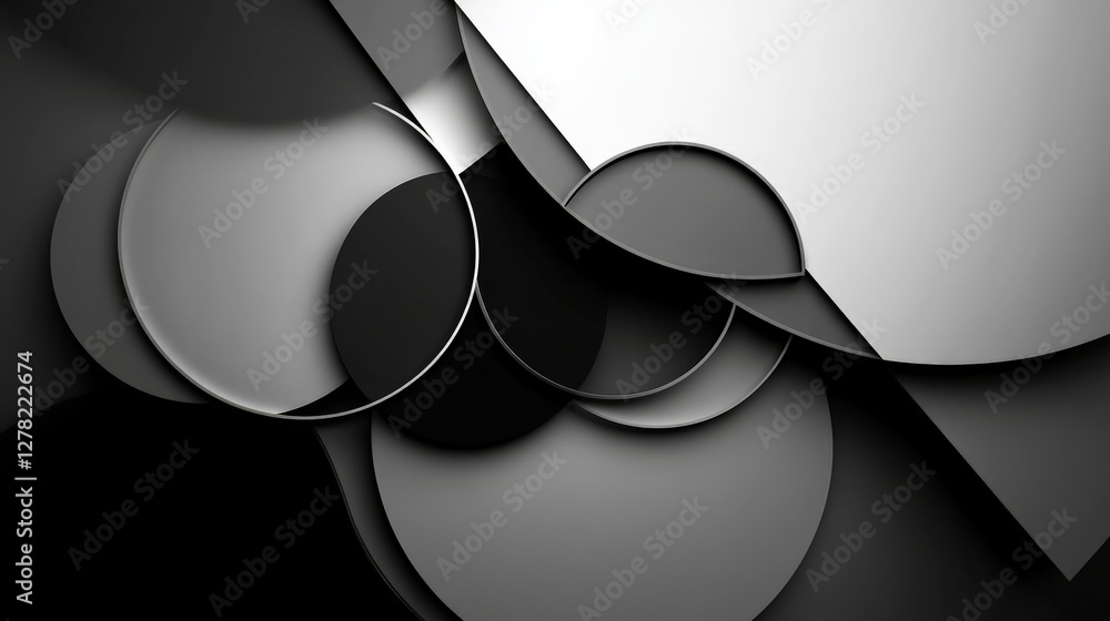 Poster minimalist overlapping circles and triangles design