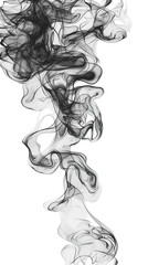 Fototapeta premium Flowing black smoke patterns abstract art digital illustration transparent background ethereal atmosphere