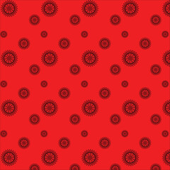 seamless pattern with red flowers