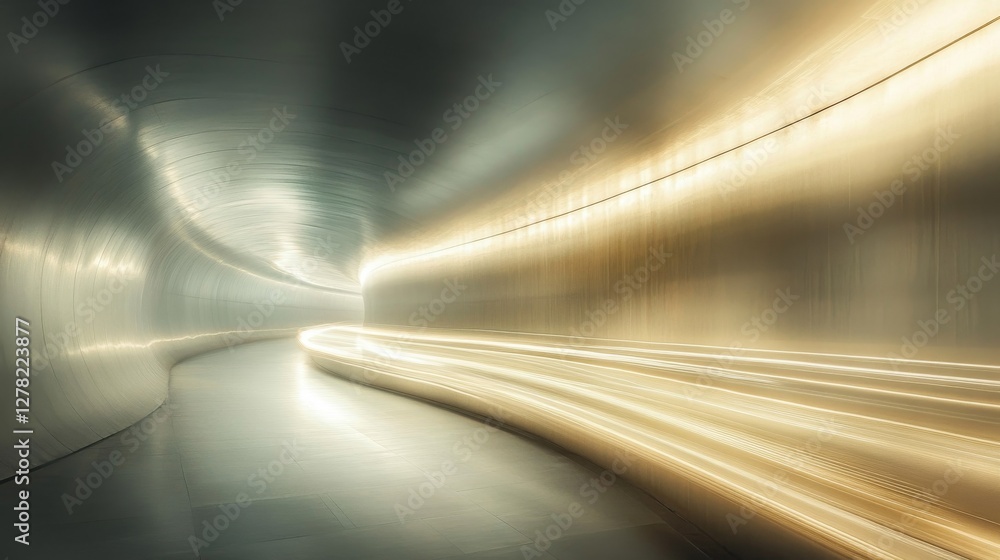 Poster this tunnel displays light trails from an unknown moving source