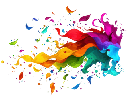 Colorful abstract swirl design with transparent background creative art digital illustration vibrant colors artistic expression