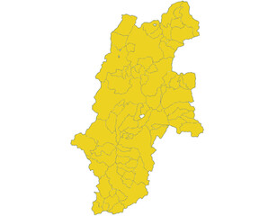 長野県　地図　かぼちゃ　イラスト