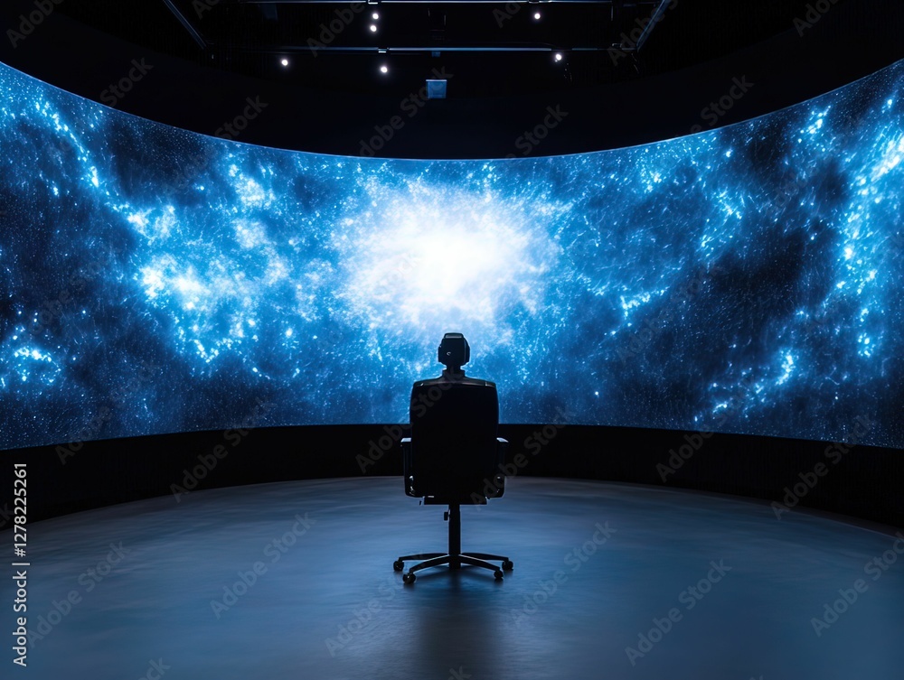 Aufkleber futuristic remote creator studio featuring advanced robotics innovative design immersive environment