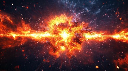 Explosive Cosmic Event with Fiery Nebula and Bright Star Formation