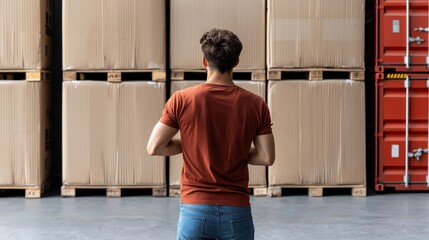 A professional 35-39-year-old warehouse manager overseeing logistics and shipments.