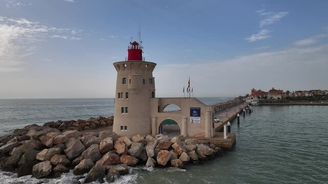 Espig&oacute;n de la baliza de Puerto Sherry, Santa Maria, Cadiz, Espa&ntilde;a