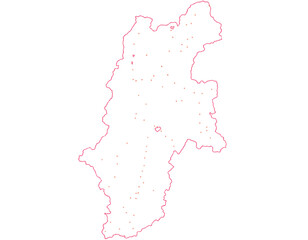 長野県　地図　白　斑点　イラスト
