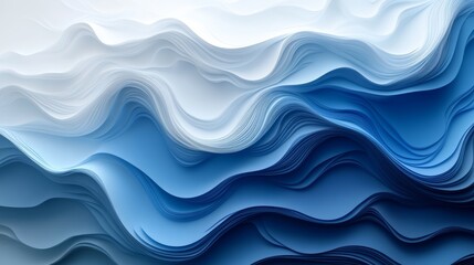 Fototapeta premium An abstract artistic depiction of flowing blue and white curves