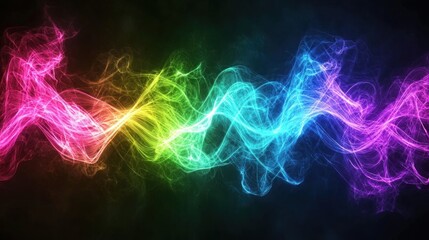 Fototapeta premium Vibrant Rainbow Energy Waves Abstract Art