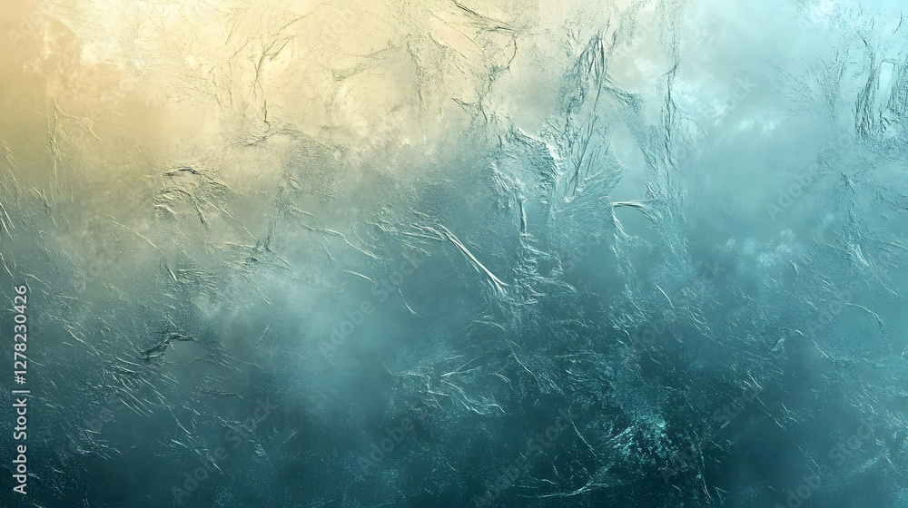 Poster mesmerizing abstract background with intricate icy crystalline textures and patterns in shimmering e