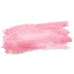 Pink watercolor brush stroke isolated on white background