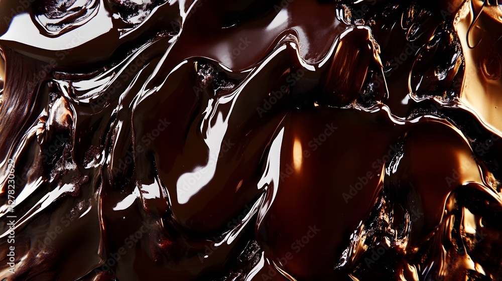 Fototapete Mesmerizing Abstract Fluid Art with Captivating Dark Wavy Reflections   Visually Striking Contemporary Digital Design with Intricate Organic Patterns and Ethereal Movements