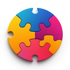 Colorful Interlocking Puzzle Design