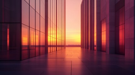 Federal Reserve building with vibrant sunset colors. Featuring fiscal policy and economic growth