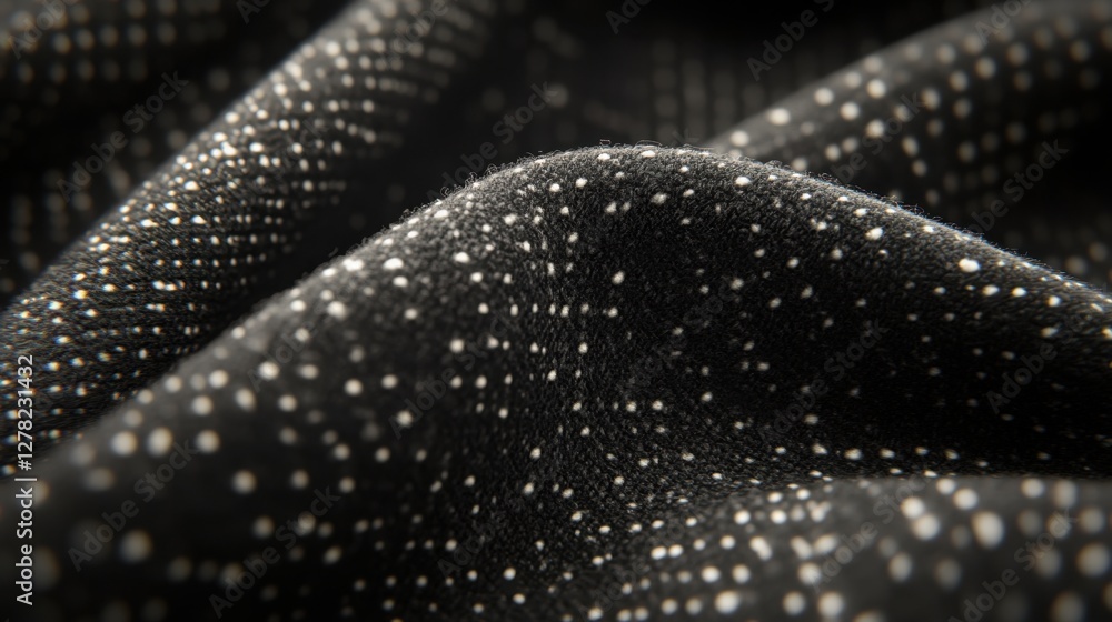 Poster delicate black fabric with subtle white dots creating a soft texture and elegant visual appeal