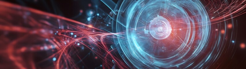 Fototapeta premium A mesmerizing and captivating abstract digital art image featuring a futuristic luminous orb like shape surrounded by dynamic