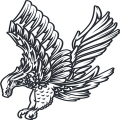 Obraz premium black and white tattoo of an eagle