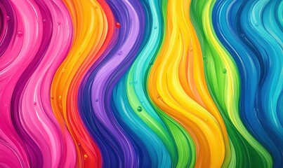 Colorful abstract wave patterns with glossy texture and vibrant hues