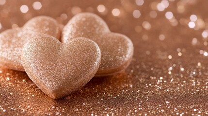 Romantic Rose Gold Glitter Hearts