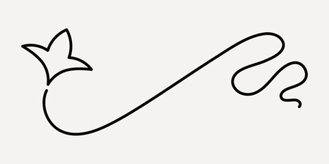 Elegant black decorative swirl design, hand drawn vector