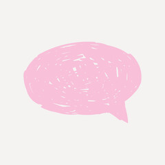 Pink speech bubble illustration. vector