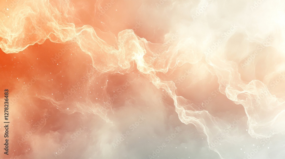 Poster beautiful abstract artistic rendering of glowing celestial clouds and dust