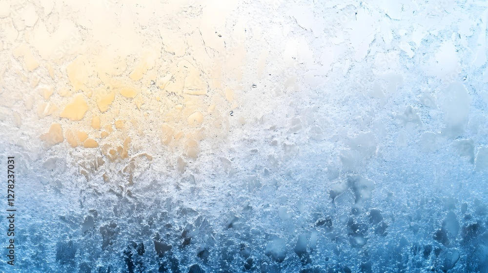 Aufkleber Mesmerizing Icy Patterns on Frosty Winter Window Capturing the Beauty of the Frozen Season with its Sparkling Crystalline Textures and Reflective Surfaces