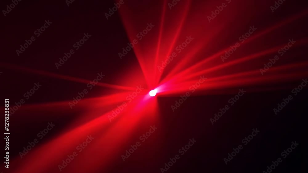Poster red glow light rays with motion effect and zoom background in 4k