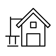 building houses icon, building houses line art - simple line art of building houses, perfect for building houses logos and icons