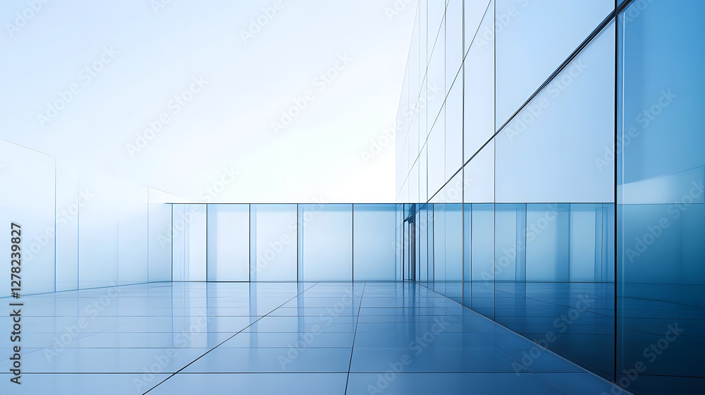 Poster minimalist and contemporary architectural design with a sleek glass facade clean lines and geometric