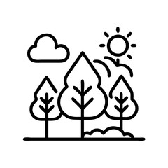 forest conservation icon, forest conservation line art - simple line art of forest conservation, perfect for forest conservation logos and icons