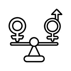 gender equality icon, gender equality line art - simple line art of gender equality, perfect for gender equality logos and icons