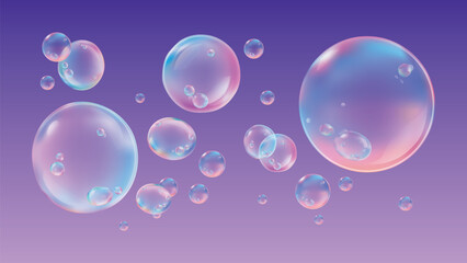 Glossy blue water bubble illustration vector