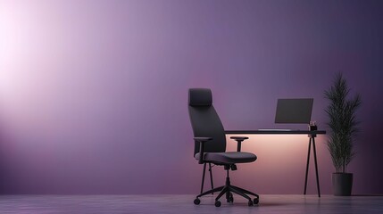 Ergonomic chair and desk setup for ultimate comfort home office interior design modern aesthetics minimalist environment