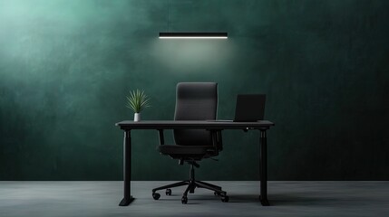 Ergonomic desk and chair setup for ultimate comfort modern office interior design minimalist space aesthetic focus